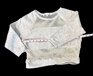 Lovers + Friends Light Gray Mesh-Panel Sweatshirt Sz XS thumbnail 2