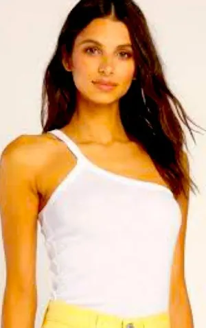 Free people one shoulder tank in white size medium NWOT never worn! thumbnail 1