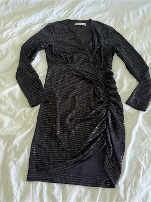 NWOT Zara Black Sequin Mini dress thumbnail 4