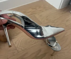 Silver Metallic Heels Size 7.5 thumbnail 3