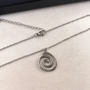 Spiral Pendant Necklace for Men Women Simple Design Streetwear Unisex Style thumbnail 4