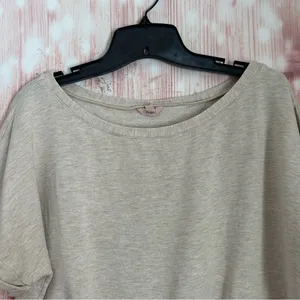 Eberjey Softest Sweats The Short Sleeve Sweatshirt Oatmeal Heather Size M thumbnail 4