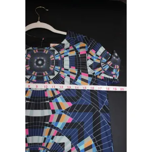 Mara Hoffman Dress Women XS Blue Great Geometric Kaleidoscope Shift Mini Pockets thumbnail 7