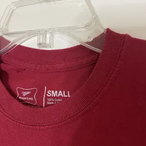 Miller High Life red embroidered crew neck short sleeve tshirt size small thumbnail 4