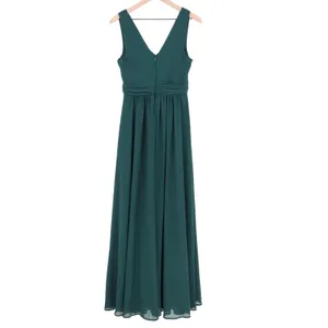 Lulus Forest Green Surplice Sleeveless Chiffon Maxi Dress Medium 6301 thumbnail 6