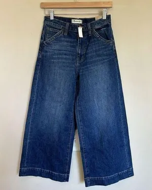 Madewell Womens Wide Leg Crop Jeans Size 26 X 23.5 F6251 Denim High Rise thumbnail 1