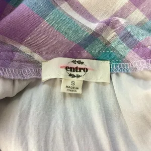 Entro Plaid Tiered Sundress Size Small Purple thumbnail 6