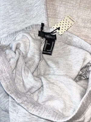 Forever 21 Raw cut flare fleece lined sweatpants Lounge Pant Light Gray M thumbnail 6