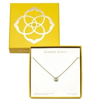 Kendra Scott Riley Gold Necklace with Emerald-Green Accent Pendant New thumbnail 1
