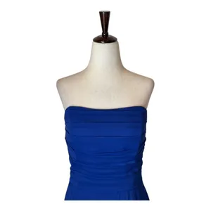 Lela Rose Dress Women XS Royal Blue Crinkle Chiffon Strapless‎ Bridesmaid Gown thumbnail 3