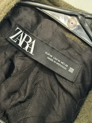 ZARA Olive Green Military Coat Gold Button Belted Preppy Academia Womens M thumbnail 5