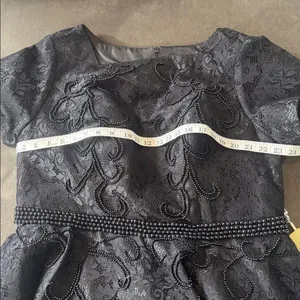 Women’s Black Satin & Lace Hi Low Prom Party Dress Beading Detail Size 18 NEW thumbnail 11