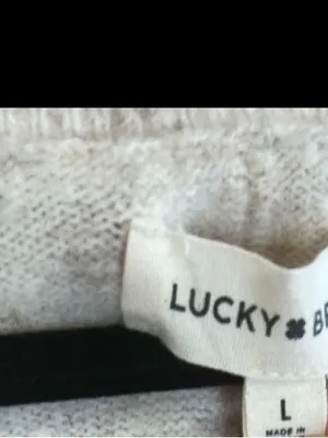 Lucky Brand V Neck Cozy Sweater size Large Neutral Minimalist‎ capsule thumbnail 5