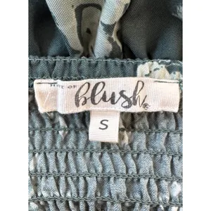 Hint of Blush Green Floral Print Smocked Waist Puff Sleeve Maxi Dress thumbnail 7