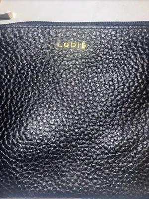 Lodis Black Pebbled Leather Shoulder Bag W/ Gold Chain Preloved Great Condition thumbnail 4