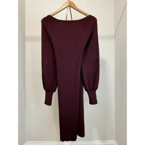 Nine West Burgundy Blend Ribbed Knit Dress SzXL NWT thumbnail 2