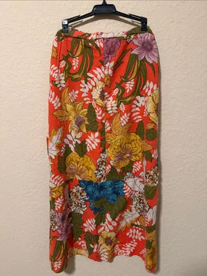 FARM Rio Floral Multicolor Maxi Skirt — Orange, Pink, Yellow, Green thumbnail 2
