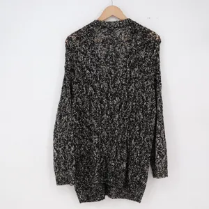 RVCA Cardigan Womens Medium Marled Knit Black White Button-Down Excellent thumbnail 5