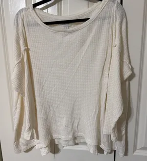 Women's True Craft Lightweight Flowy Cream Top‎ Sz Small Boho Cottage Core thumbnail 1