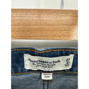 Abercrombie The 90s Slim Straight Ultra High Rise Denim Jeans Women 28/6 Curve‎ thumbnail 6