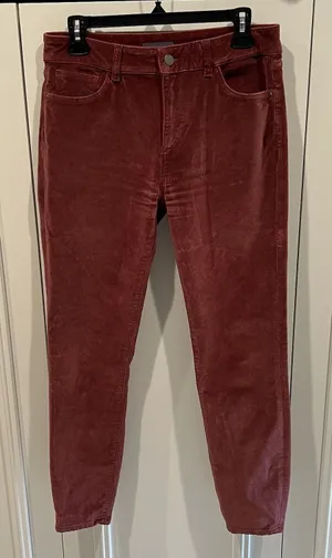 DL1961 Margaux Instasculpt Dusty Rose Velvet Ankle Pants Size 29 Skinny Stretch‎ thumbnail 1