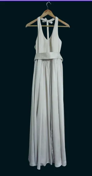 White by Vera Wang Champagne Halter Maxi Dress thumbnail 2