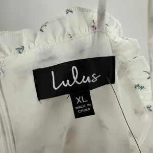 Lulus Dress Women's Size XL Ruffle Cottage NWT Be a Wildflower White Floral Mini thumbnail 5