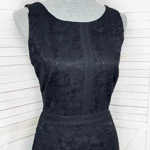 White House | Black Market Black Lace Sleeveless Sheath Dress Size 6 Party Cocktail Evening Gothic thumbnail 5