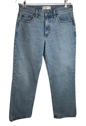 Abercrombie & Fitch The Baggy Low Rise Jeans Womens 27 4S Light Wash Blue NWT thumbnail 1