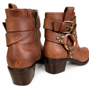 792 Cole Haan G Series Moto Harness Brown Leather Ankle Boots Women’s 7.5 Medium thumbnail 5