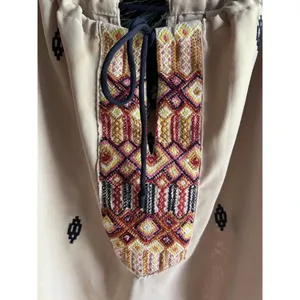 Esley Embroidered Tan Aztec Style Womens Sleeveless Top, Size Large thumbnail 5