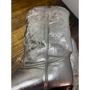 Tony Lama Silver Metallic Cowgirl Boots‎ SIze 6.5 thumbnail 6