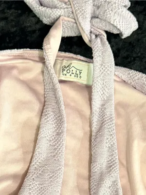 Oh Polly Lavender Lacey Halter Crop Top thumbnail 2