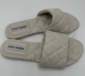 Steve Madden Perrie Quilted Slide Sandal In Bone white size 6 bridal honeymoon thumbnail 1