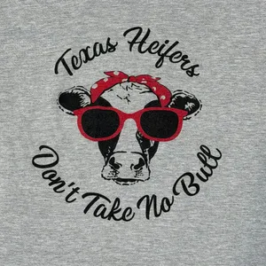 Tultex 202 Adult M Gray Crew Neck Short Sleeve Texas Heifers No Bull Tee Shirt thumbnail 5