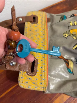 FOSSIL Key-Per Coated Canvas Tote Shoulder Bag Purse City Birds Vacation Cottage thumbnail 3