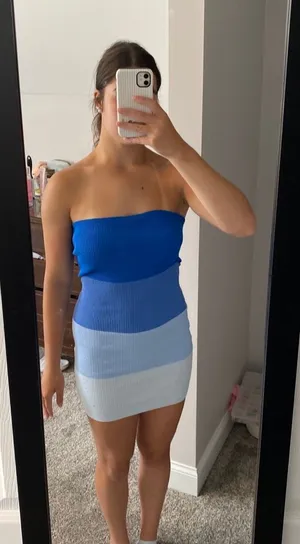 Blue Mini Dress Edikted thumbnail 1