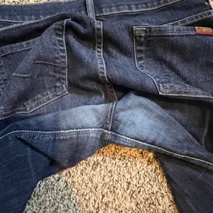 7 For‎ All Mankind High Waist Bootcut Jean Dark Wash Blue Denim USA 31x31.5 thumbnail 5
