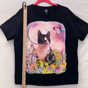 Wild Fable Cat Floral Butterfly Shirt Black‎ Small thumbnail 13