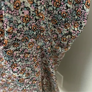 Rose & Olive Top Tunic Floral Split Neckline 3/4 Sleeve Smocking Pink Blue White thumbnail 9