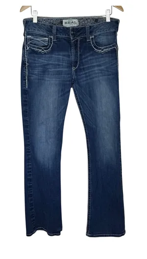 Ariat Real Women's Mid Rise Boot Cut Jeans Pre-Owned Size 32R thumbnail 1
