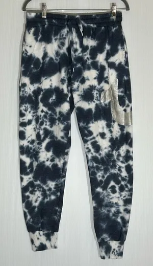 True Religion Tie Dyed Sweat/Lounge Pants Blue/White w/Silver Logo‎ on Side Med thumbnail 1