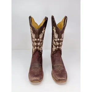Toro Moro Womens Western Boots Brown Leather Floral Square Cowgirl Rodeo US 4.5 thumbnail 2