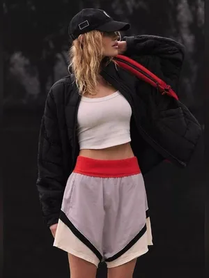 NWT Free People Hot Shot Harem Short Colorblock, Raindrop Combo thumbnail 4