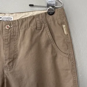 Columbia Canvas Shorts Womens Size 10 Khaki Brown Hiking Gorpcore Granola Girl thumbnail 3