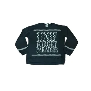 UNIF ‘Forget Paradise’ Pullover Crewneck Sweatshirt - Size Large - Black & White thumbnail 11