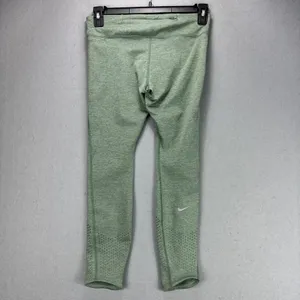 Nike Dri Fit 3/4 Length Compression Tights Pants Women's Large Green Running Gym thumbnail 2