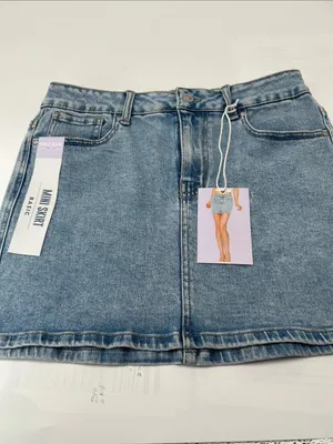 Wax Jean Light Wash Denim Mini Skirt thumbnail 3