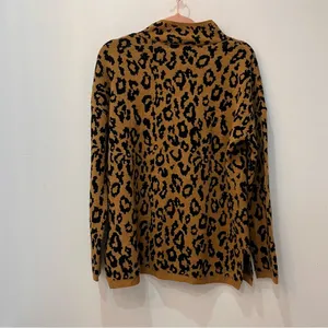Philosophy Sweater Women’s Mock Neck Leopard Print Oversized sz Small thumbnail 3