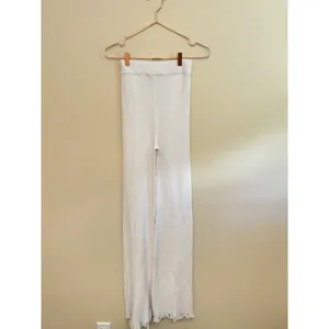 Lioness Anderson‎ Pants Size 4 White Ribbed Chewed Hem Elastic Waist thumbnail 7